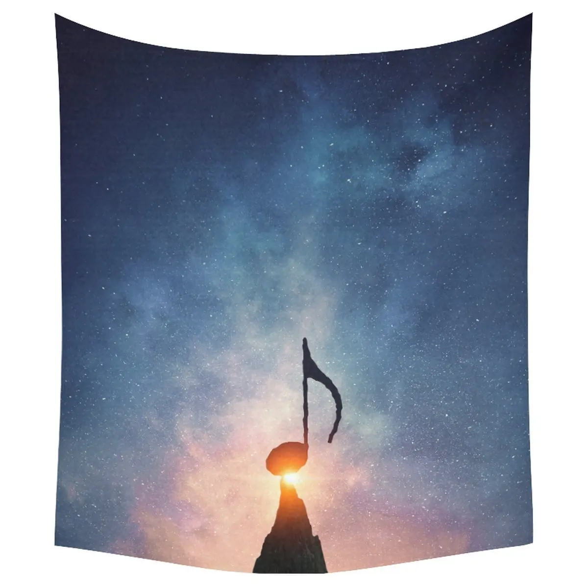 Music Home Decor Tapestries Wall Art, Beautiful Night Sky Music Note