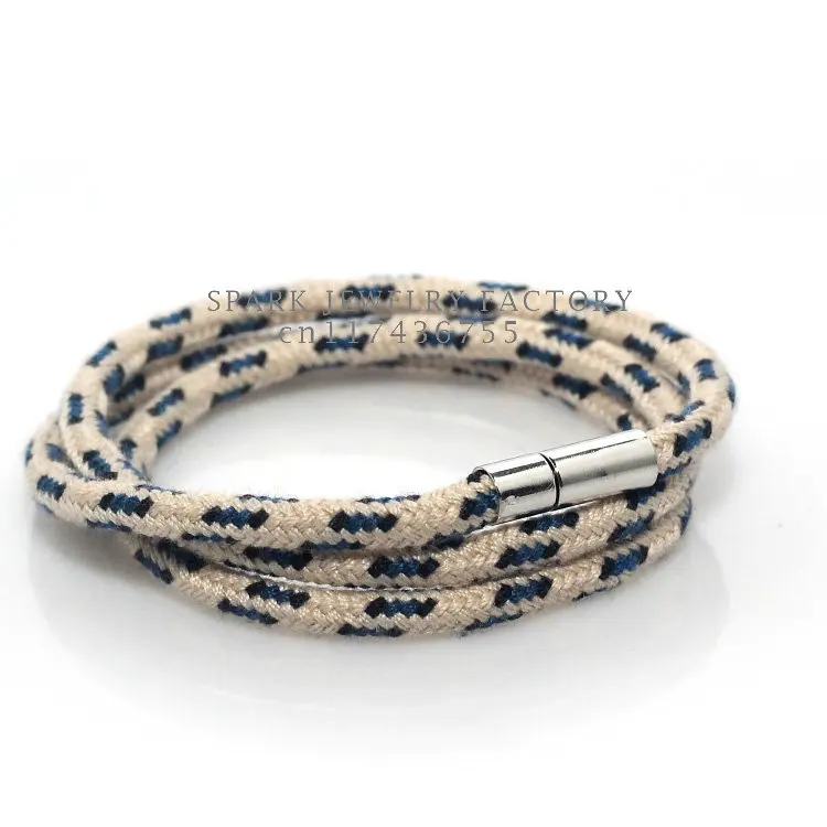 Buy 2015 Fashion Mens Bracelet Cotton Cord Wrap