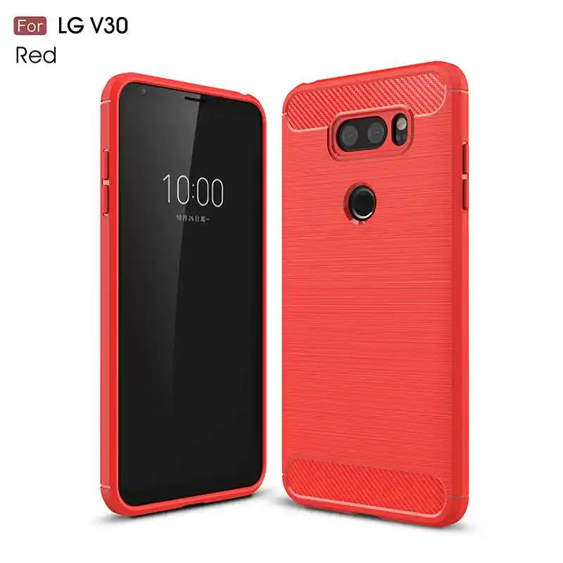 Модный противоударный мягкий силиконовый чехол Mokoemi 6," для LG V30, чехол для LG V30 Plus, чехол для телефона - Цвет: Red