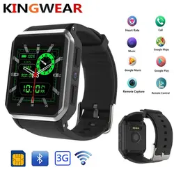 KingWear KW06 3g Smartwatch Android 5,1 MTK6580 8 Гб rom IP68 Водонепроницаемый Сидячий напоминание Удаленная камера монитор сердечного ритма