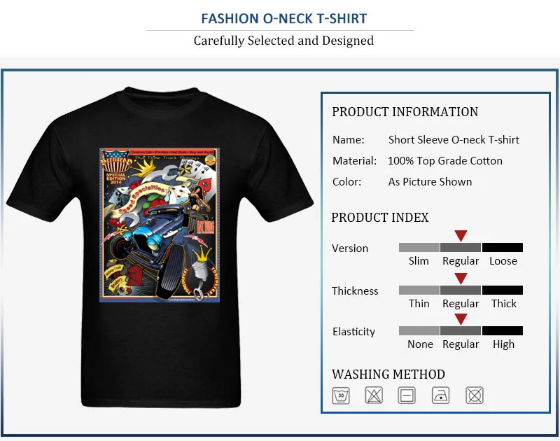 Design Rockabilly HotRod Crewneck T Shirts Summer Autumn Tops Tees Short Sleeve for Men Faddish Cotton Birthday T-Shirt Rockabilly HotRod