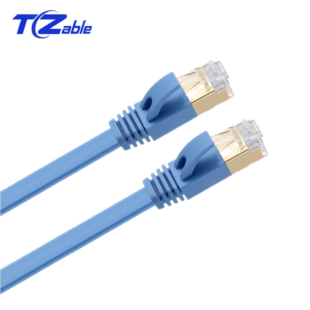 Cat.7 RJ45 Ethernet плоский кабель 10 гигабитный компьютерный сетевой Cat7 экранированный