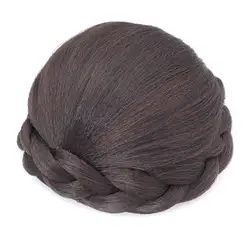 Gres термостойкие волокно однотонная одежда для женщин Плетеный шиньон синтетические волосы блондинка/коричневый скульптурный коса Updos