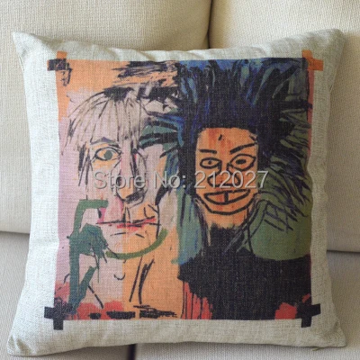 Jean-Michel Basquiat граффити Живопись Домашний декор подушка льняная хлопковая Подушка диванная Подушка декоративная подушка