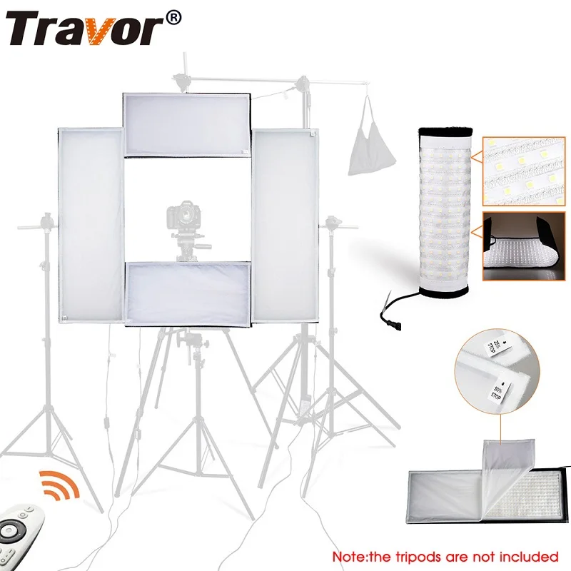 Travor 4 Kit светодиодный светильник с регулируемой яркостью 5500 K/студийный светильник/светильник для фотосъемки с пультом дистанционного управления 2,4G для фотосъемки