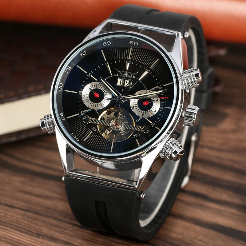 Роскошные автоматические механические часы Tourbillon Moon Phase мужские с циферблатом