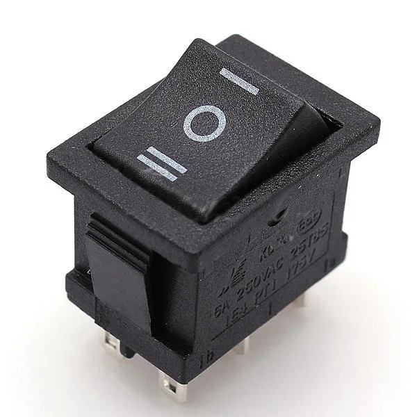 5 шт./лот AC 6A/250V 10A/125V 5X 6Pin DPDT ON OFF положение ВКЛ оснастки лодка Клавишные