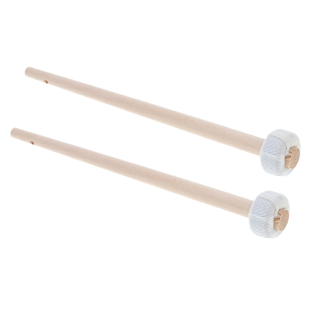 2 Pieces Small Wood Cymbal Gong Mallets Playing Beaters Hammers 25cm