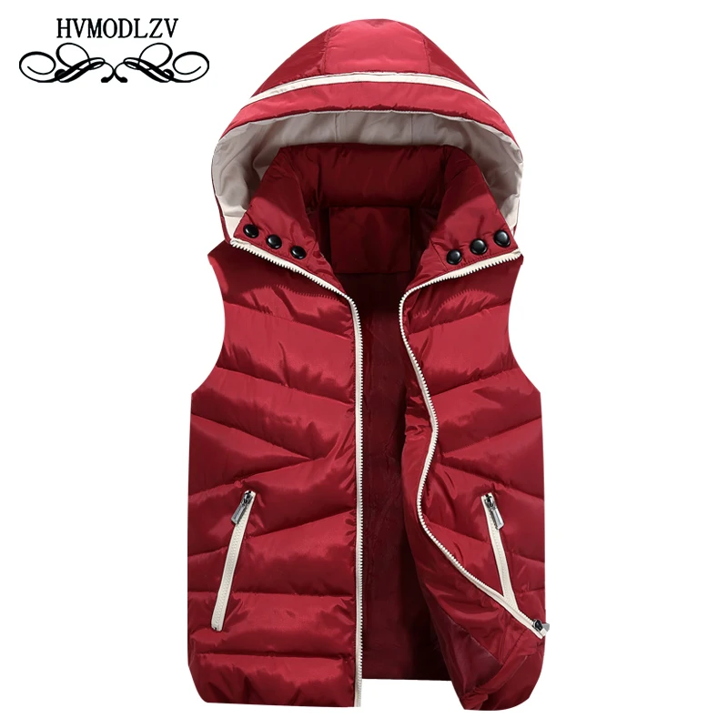 

Autumn winter vest women 2018 new fashion hooded sleeveless down cotton jacket Parka thick red Keep warm Padded vests Female 536