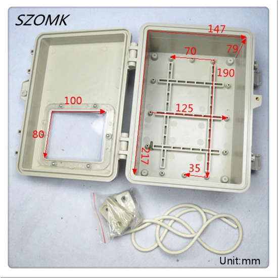 1 шт. szomk электронный diy водонепроницаемый корпус 240x170x110 мм пластиковая коробка с шарниром Лидер продаж Водонепроницаемая проектная коробка