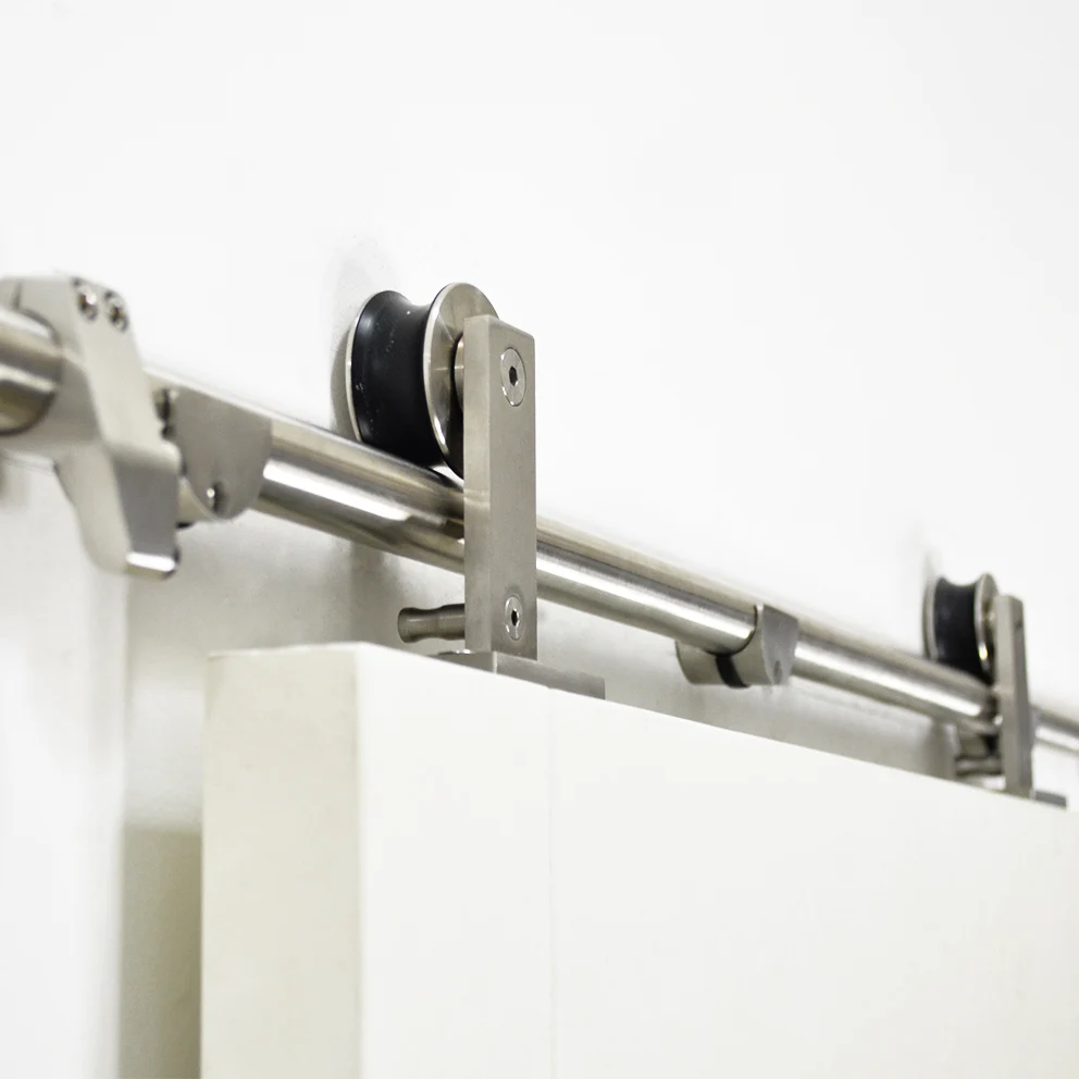 DIYHD 244CM 400CM Stainless steel sliding barn door hardware top mount Double bi parting font b