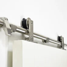 DIYHD 244CM-400CM Stainless steel sliding barn door hardware top mount Double bi-parting closet barn door track kit