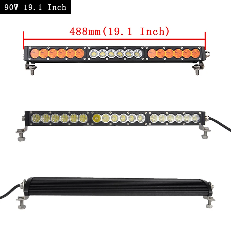 SufeMotec 90 Вт 150 Вт 240 Вт однорядные светодиодный светильник светодиодный лайтбар с светильник комбо белый янтарь противотуманная фара для бездорожья грузовик SUV 4x4 4WD 12V 24V