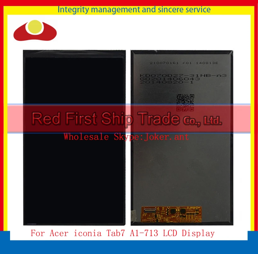 

High Quality 7" For Acer Iconia Tab 7 A1-713 Tablet Display LCD Screen Free Shipping+Tracking Code
