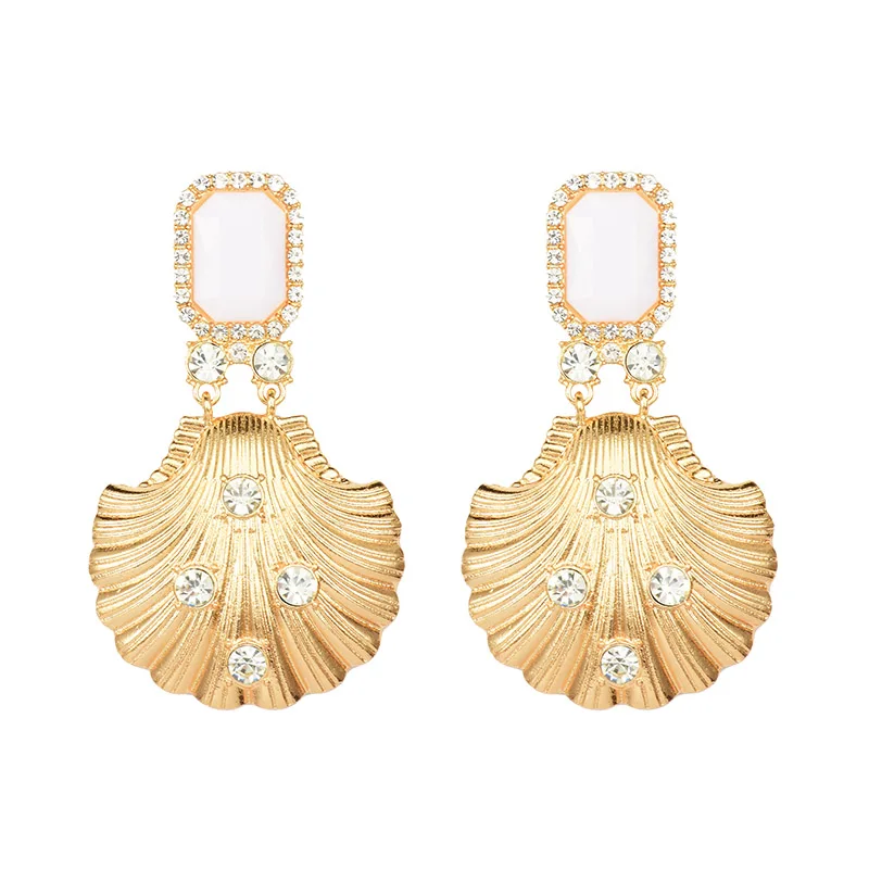 

2019 News Metal Earring Statement crystal Drop Earrings High Quality Rhinestone Pendientes Exaggerated Style Bijoux For Women