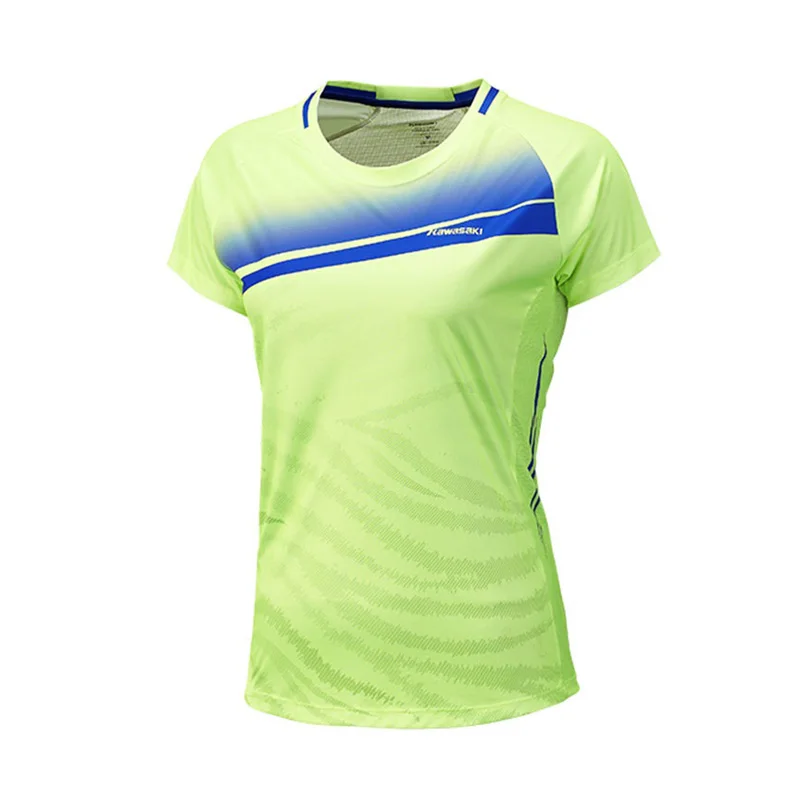 Kawasaki бренд Футболки для бадминтона для Для женщин профессиональный Теннис Футболки для женщин женские спортивные Training одежда спортивная st-172024 - Цвет: Цвет: желтый