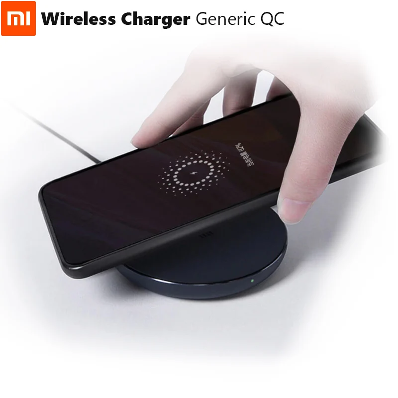 Оригинальное Беспроводное зарядное устройство Xiaomi Generic QC Edition силиконовая поверхность CNC AL Рамка для iPhone X/MIX 2S 5-7,5 W | Galaxy S9 5-10W