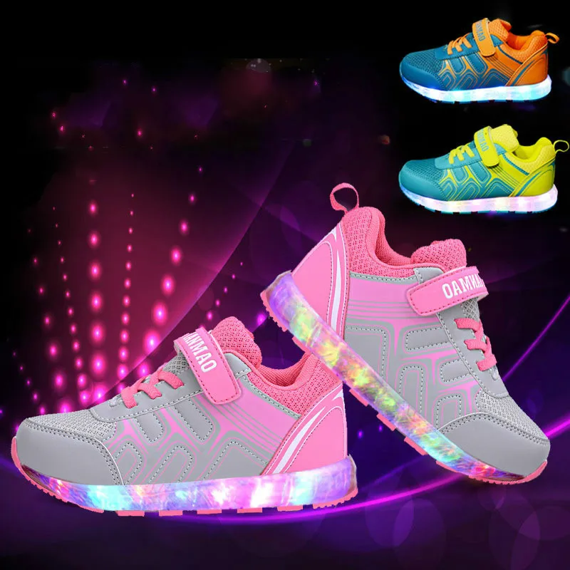 

New Children Baby Led Light Shoes Kids USB Charging Flash Fashion Sneakers New Boys and Girls Casual Luminous Shoes
