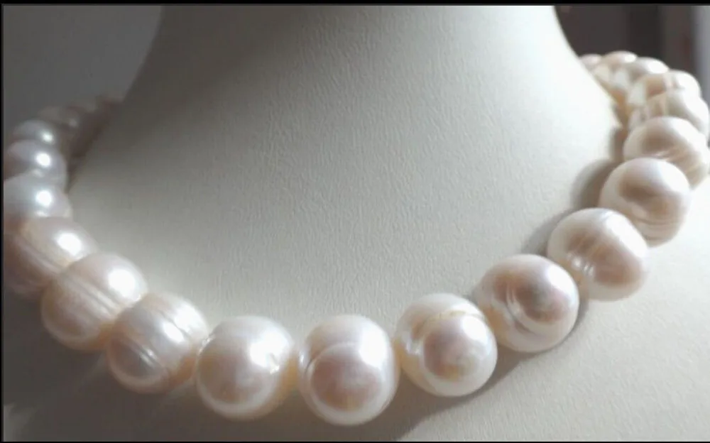 

fast 10-11mm natural white Cultured Whorl pearl necklace 17inch AAA