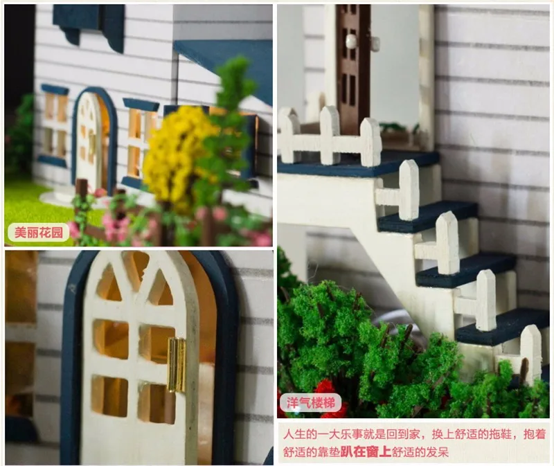 DIY Деревянный Кукольный дом Miniatura дом в лесу кабина С Пылезащитным покрытием световая мебель ручной работы 3D Кукольный дом для любовников