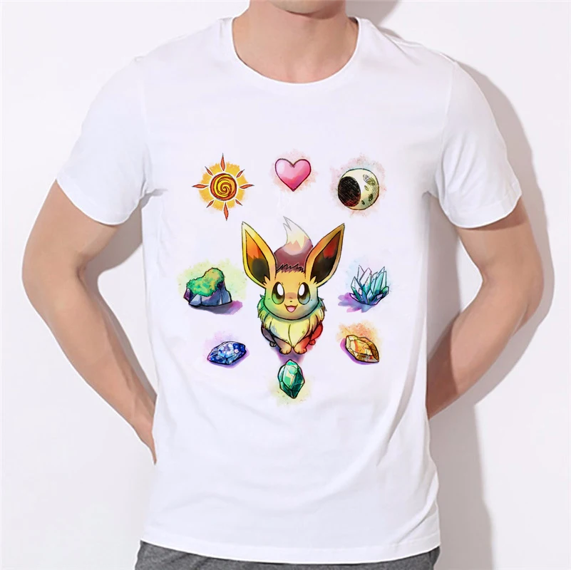 Christmas Pokemon Eevee Evolution Umbreon Men Unisex Top Tee T-Shirt Cotton