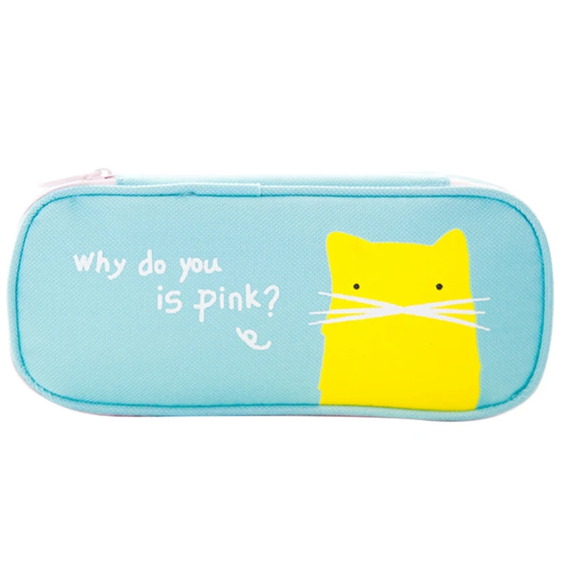 

New School Supplies Student Pencil Box Canvas Stationery Box High-capacity Multi-functional Pen Bag Flip-top Animal Pencil Case