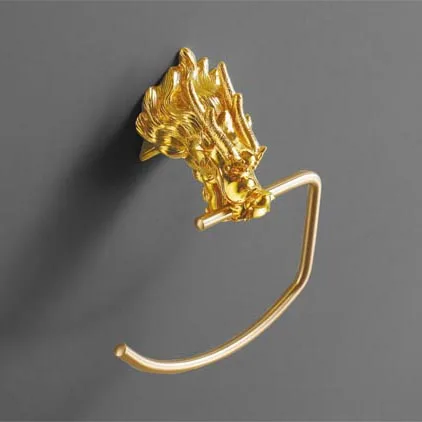 Luxury Gold Wall Mount Bathroom Hardware Set Dragon Paper Roll Holder Fashion Towel Rack Soap Dish Bathroom fitting MB-0950A