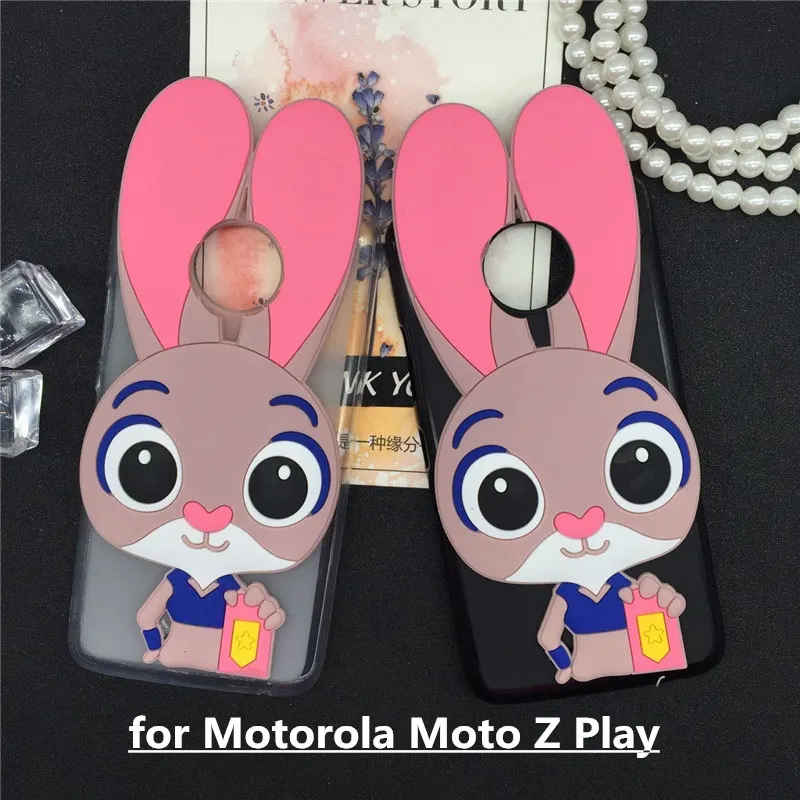 

Luxury Phone Girl Case Capa Coque for Motorola Moto Z Play Cute Rabbit Soft Silicon Cases Lovely Cartoon Back Cover Fundas