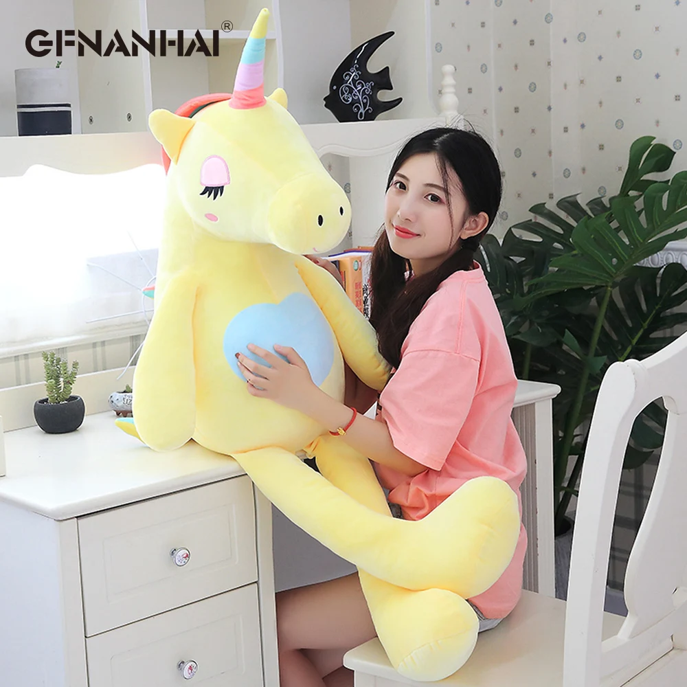 1pc 85/110/140cm Giant Size Rainbow Unicorn Plush toy kawaii Animal Soft Unicorn Dolls Stuffed Lovely Toys Home Decor Gift