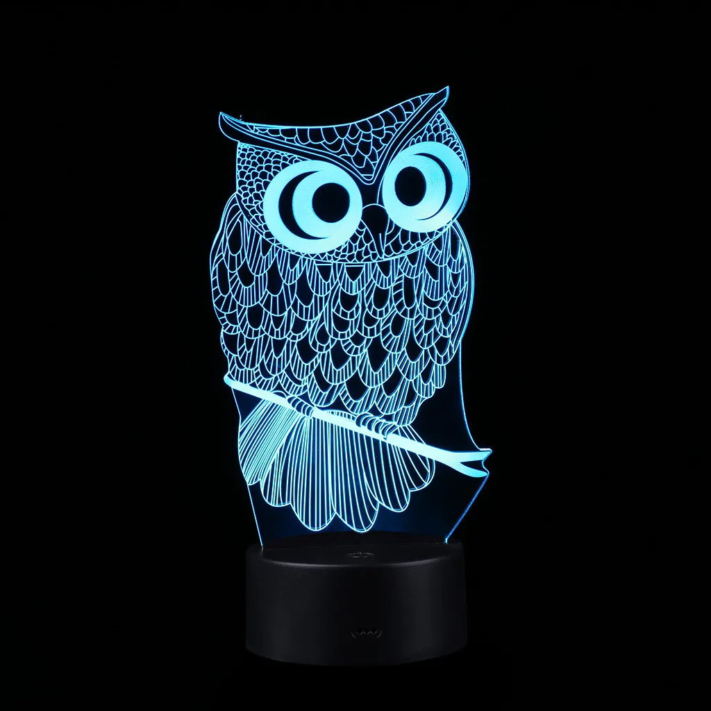 СВЕТОДИОДНЫЙ 3D светильник с подсветкой в виде совы настосветильник лампа