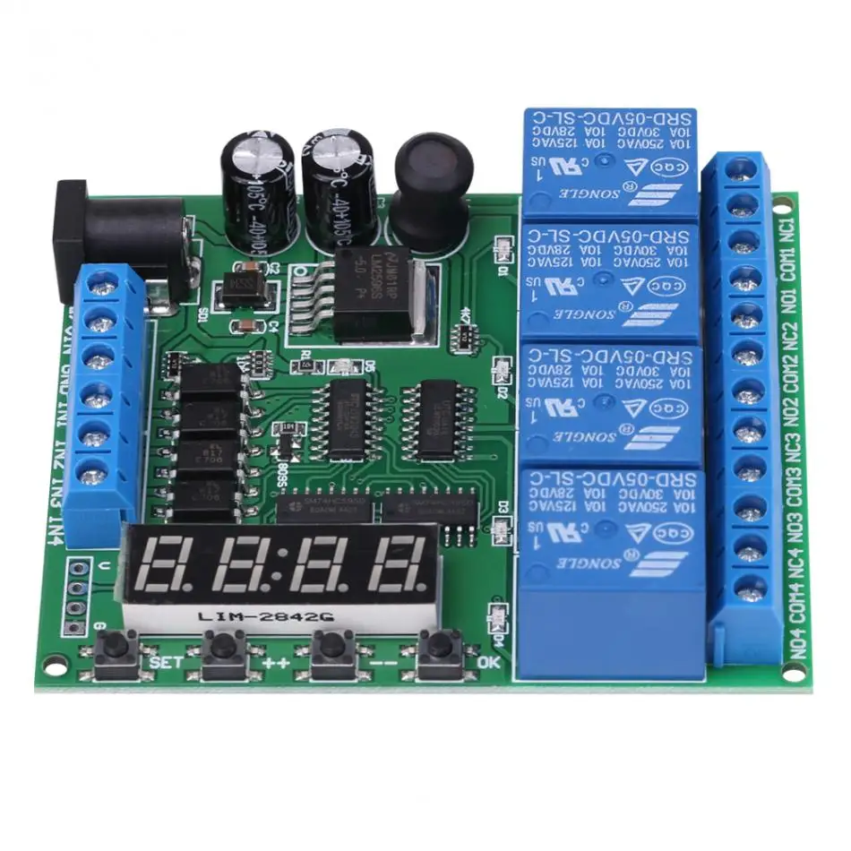 

DC 4-Channel Multifunction Delay Time Timer Relay Switch Module Accessories