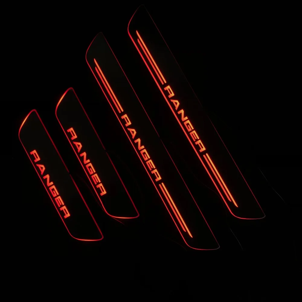 RQXR led перемещение двери Накладка для Ford ranger динамический дверной порог пластина