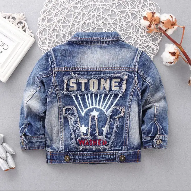 

Spring Autumn Children's Jacket Denim Boys Jean Jackets Girls Kids Clothes Baby Coat Casual Outerwear SIZE:90-120