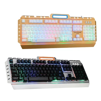 

Elisona LED Backlight 104 Key USB Wired Mechanical Feel Gaming Gamer Keyboard Keypad Key Board Pad for PC Computer LOL DOTA