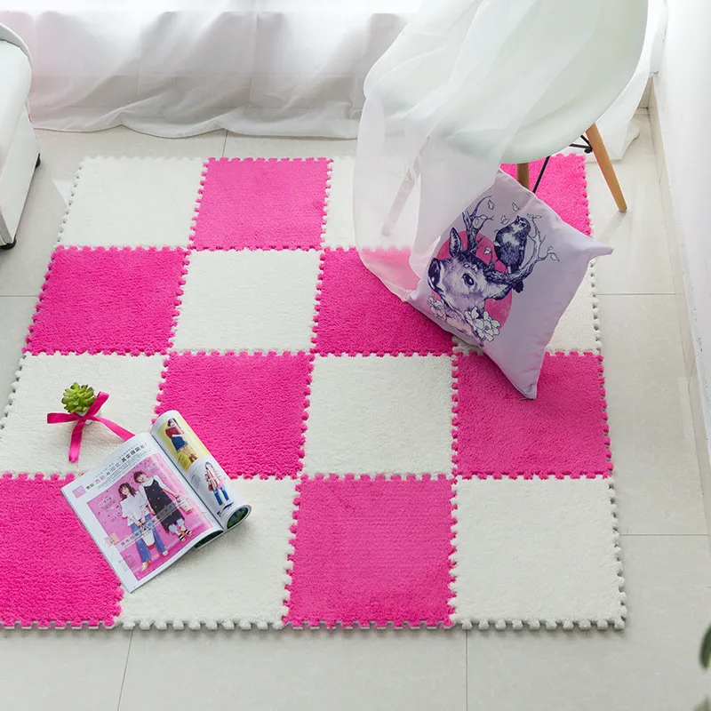 30*30*1 см DIY красочный Коврик головоломка EVA пена лохматый ковер коврик плюшевый