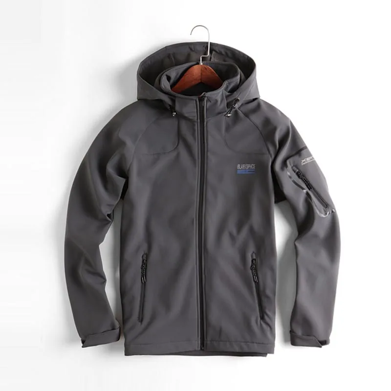 2019 Outdoor Quick dry Waterproof Windbreaker Soft-shell Jackets Male Outdoor Sports Warm Coats Mountain Climbing Hiking Jacket
