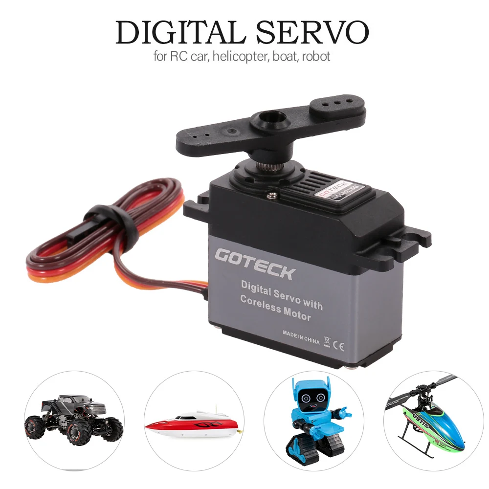 

GOTECK HC1621SG Servo High Torque And Power Coreless Motor for RC Car Helicopter 20KG 0.09Sec 400mA at Stop 4000mA At No Load