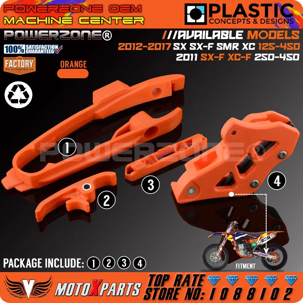 Оранжевый Комплект слайдера цепи Swingarm + направляющая CNC зажим тормозного шланга