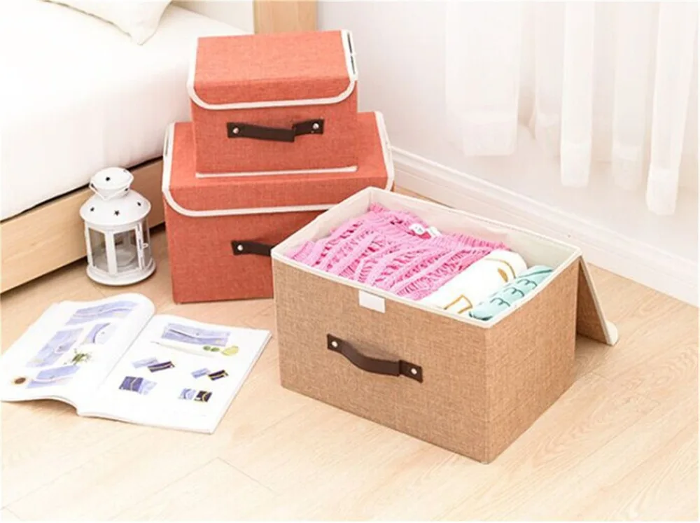 

Non-woven fabric Underwear Organizer Simple Pure Color Box Socks Panties Clothing Flip-open Storage Collapsible Closet Organizer