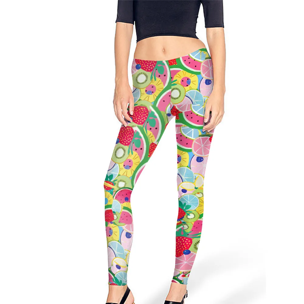 Funny Novelty Women Leggings 3D Fruit Sexy Slim Legging Fitness Push Up