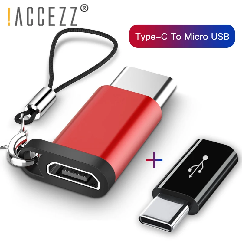 ! ACCEZZ 2 шт микро USB к TypeC Мужской Разъем для Samsung S9 S8 Huawei P20 P10 Xiaomi OTG Мобильный телефон