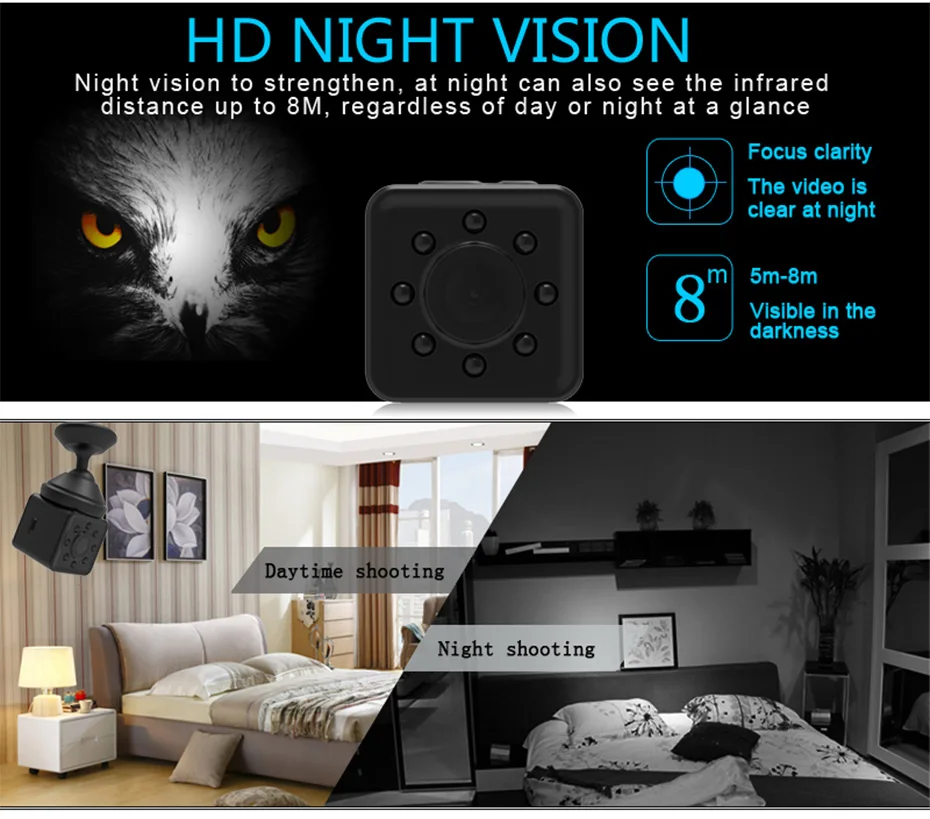 SQ13 Full HD 1080P Mini Wireless WIFI Camera Infrared Night Vision Mini Camcorders Micro Motion Charge While Recording Video     (5)