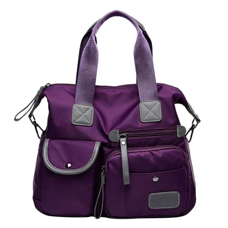 Водонепроницаемые нейлоновые сумки для мам, сумка для детских подгузников, сумки для подгузников для беременных, дорожная сумка через плечо, Портативная сумка для мам, Bolsa Feminina - Цвет: Фиолетовый