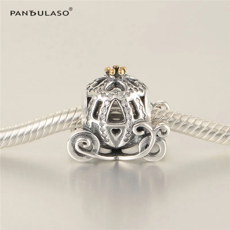 

Pandulaso 925 Sterling Silver Jewelry Bead Fit Original Silver Charm Bracelet & Choker Pumpkin Carriage Bead Women DIY Jewelry