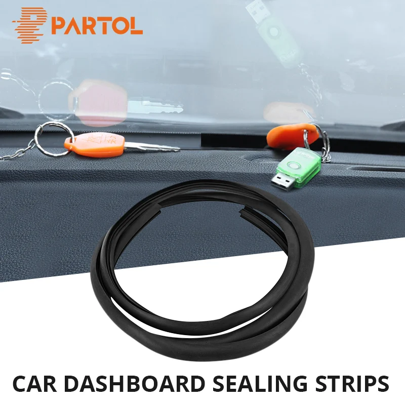 

Partol 1.6M Car Seal Strip Dashboard Windshield Edge Trim Rubber Seal Protector Guard Strips Waterproof Soundproof Weatherstrip