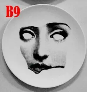 Черно-белые тарелки Fornasetti, домашнее украшение, рождественские украшения для ужина, декоративная настенная посуда, китайские настенные тарелки - Цвет: I