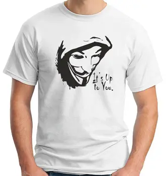 

2019 Summer T-Shirts For Men Funny Short Sleeve Cotton T-Shirt For Men V For Anonymous Sale funny Tee shirt