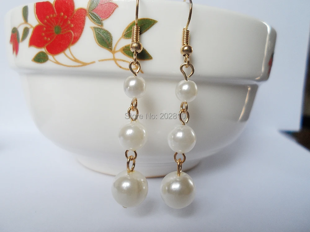 

{2019 NEW Style white vintage pearl earrings & drop earrings for women and girl,Factory wholesale Fine quanlity long earrings