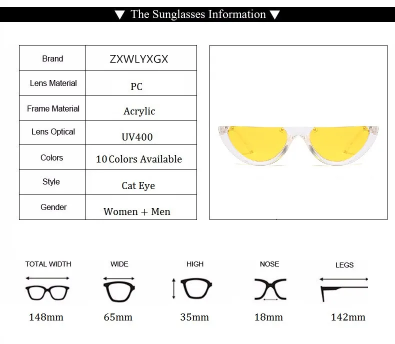 ZXRCYYL полкоробки кошачий глаз солнцезащитные очки женские модные брендовые дизайнерские солнцезащитные очки женские Oculos de sol UV400