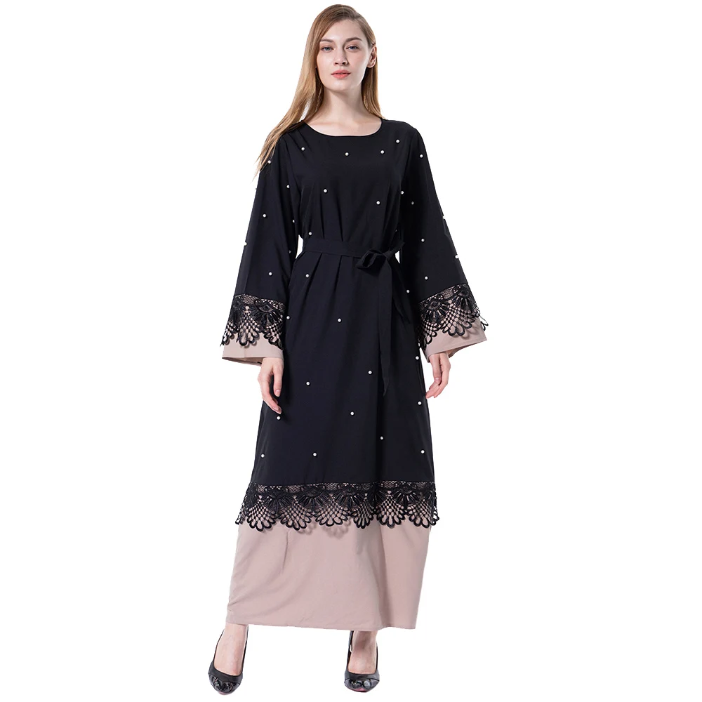 Babalet/женское мусульманское длинное платье с круглым вырезом мусульманская
